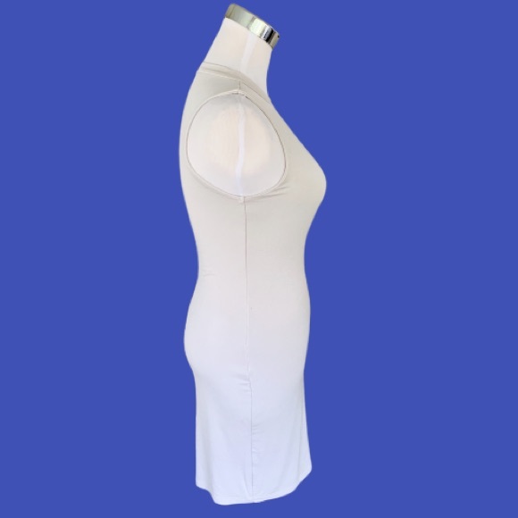 Cefian Cream Bodycon Sleeveless Mini Dress Small - Picture 3 of 7